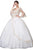 Eureka Fashion - 4188 Gold Embroidered V-neck Ballgown Special Occasion Dress XS / Ivory/Gold