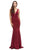 Eureka Fashion - 6010 Illusion Plunging  V Neck Mermaid Evening Gown Evening Dresses XS / Burgundy