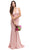 Eureka Fashion - 6010 Illusion Plunging  V Neck Mermaid Evening Gown Evening Dresses XS / Dusty Rose