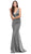 Eureka Fashion - 6010 Illusion Plunging  V Neck Mermaid Evening Gown Evening Dresses XS / Silver