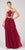 Eureka Fashion - 6036 Appliqued Halter Asymmetrical Cascade Gown Special Occasion Dress XS / Burgundy