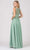 Eureka Fashion - 7025 Embroidered Lace Chiffon A-line Dress Special Occasion Dress XS / Mint