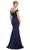 Eureka Fashion - 7100 Off Shoulder Lace Appliqued Jersey Mermaid Gown Bridesmaid Dresses