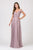 Eureka Fashion - 7611 Long Ruche-Textured Bodice A-Line Gown Bridesmaid Dresses XS / Dusty Pink