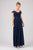 Eureka Fashion - 7611 Long Ruche-Textured Bodice A-Line Gown Bridesmaid Dresses XS / Navy
