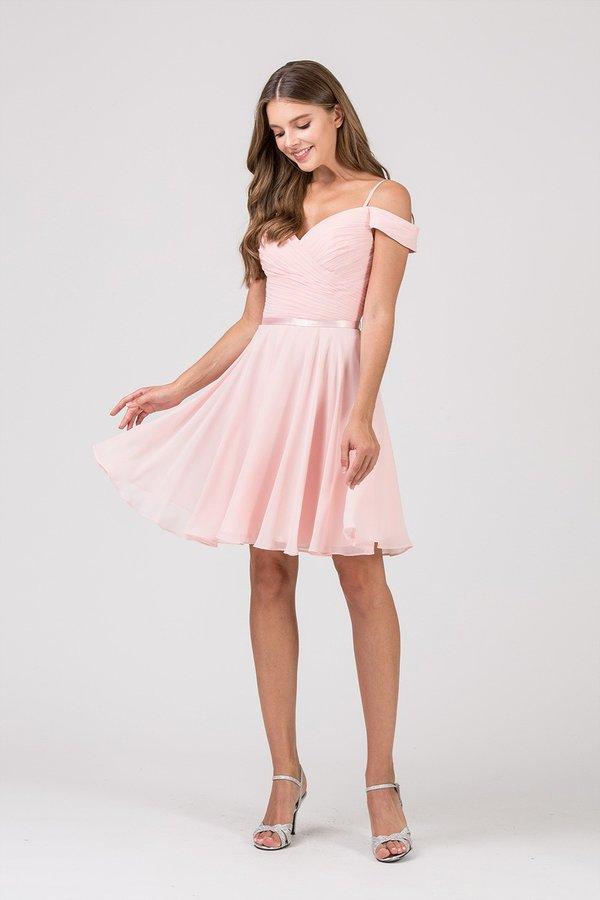 Eureka 8606 A-Line Metallic Long Dress with Pockets