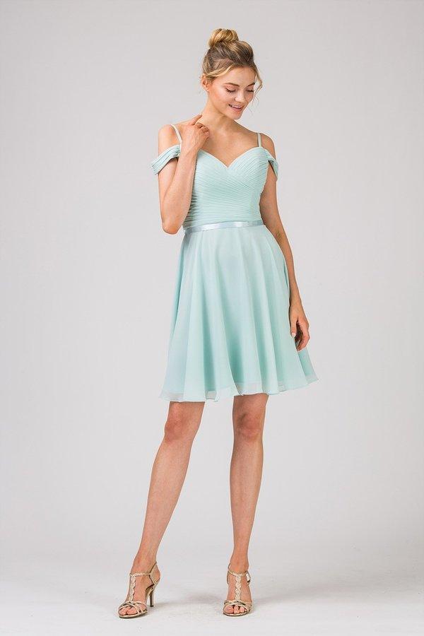 Eureka Fashion - 7622 Pleated Sweetheart Chiffon A-line Dress Couture Candy Eureka Fashion - 7622 Pleated Sweetheart Chiffon A-line Dress Couture Candy