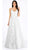 Eureka Fashion - 9001 Floral V Neck A-Line Dress Evening Dresses XS / Off White