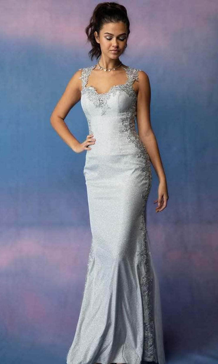 Eureka EK195 Strapless Shimmer Glitter Fitted Evening Gown