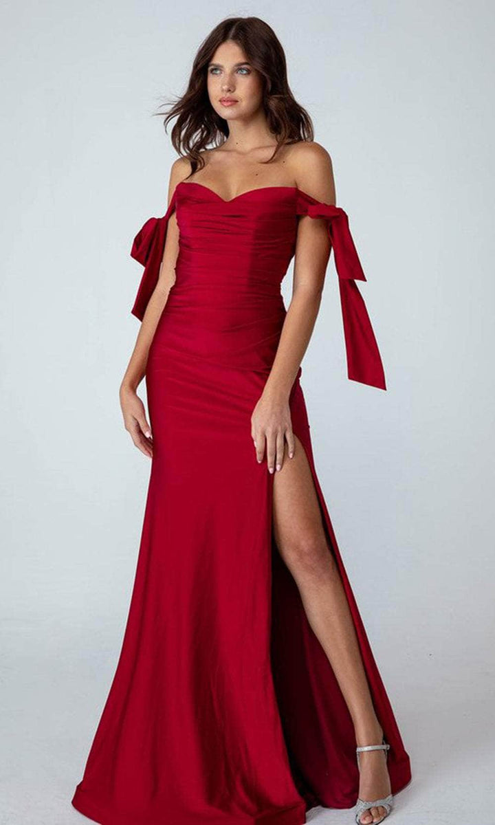 Eureka 9206 Shimmering Off Shoulder Lace Embroidered Short Dress