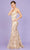 Eureka Fashion - 9788 V Neck Embellished Sheath Dress Prom Dresses