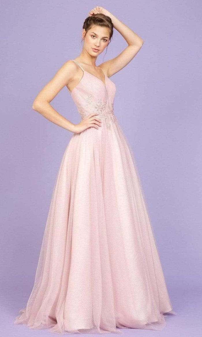 Eureka Fashion - 9797 Floral Glittered A-line Dress Prom Dresses XS / Dusty Rose