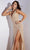 Eureka Fashion 9997 - V-Neck Sequin Evening Gown Evening Gown XS / Champagne