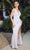Eureka Fashion 9997 - V-Neck Sequin Evening Gown Evening Gown XS / Opal Ivory