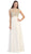 Eureka Fashion - Cap Sleeve Illusion Beaded Lace A-Line Evening Gown Special Occasion Dress XS / Off White