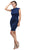 Eureka Fashion - Fitted Sequined Lace Cocktail Dress Cocktail Dresses XS / Navy
