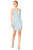 Eureka Fashion - Glitter Jersey V-neck Fitted Dress Party Dresses XS / Ice Blue