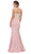 Eureka Fashion - Jeweled Illusion Mermaid Dress 7022 - 1 pc Navy/Gold Beading In Size M Available CCSALE M / Navy/Gold Beading