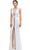Eureka Fashion - Plunging Gold Beading Fitted Evening Dress Special Occasion Dress XS / Off White/Gold Beading