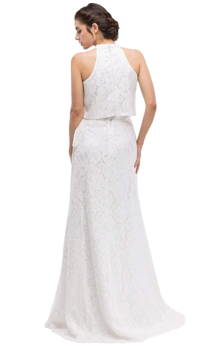 Eureka 9933 Pleated Long Dress V-Neck with Slit