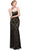 Eureka Fashion - Strapless Corset Bodice Lace Sheath Evening Gown Special Occasion Dress XS / Black/Gold