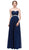 Eureka Fashion - Strapless Sequined Lace Bodice A-Line Gown Special Occasion Dress XS / Navy
