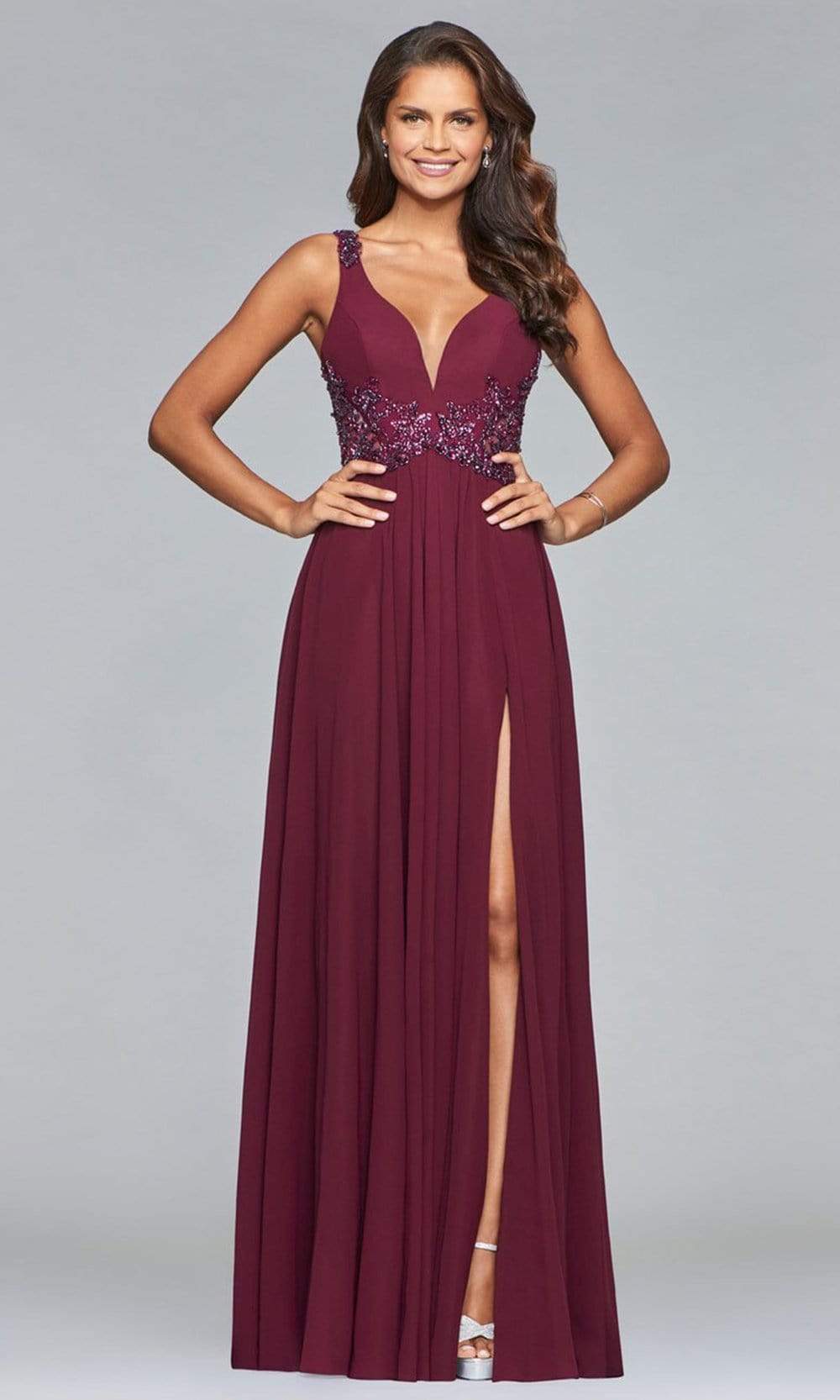 Faviana -10102 Beaded Plunging V Neck Chiffon Dress - Shop Faviana dresses on Couture Candy at CoutureCandy.com Faviana -10102 Beaded Plunging V Neck Chiffon Dress - Shop Faviana dresses on Couture Candy at CoutureCandy.com