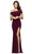 Faviana - s10015 Trendy Off-Shoulder Jersey Evening Gown Evening Dresses 0 / Bordeaux