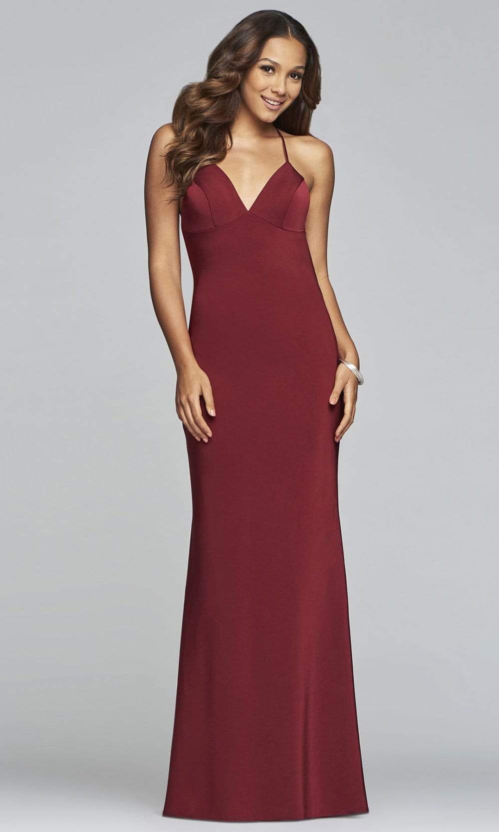 faviana burgundy prom dress Beaded-Corset-Bodice Faviana Long Prom Dress 11011 Ruby / 00