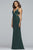 Faviana - S10226 Beaded Deep V-neck Neoprene Trumpet Dress Evening Dresses