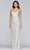 Faviana - S10256 Cowl Neck Metallic Jersey Sheath Dress Evening Dresses 00 / Platinum