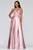 Faviana - S10400 Beaded Lace V Neck Flowy Satin Gown Prom Dresses 00 / Deep Mauve