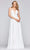 Faviana - S10435 Illusion Plunging V Neck Beaded Waist A-Line Dress Prom Dresses 00 / Ivory