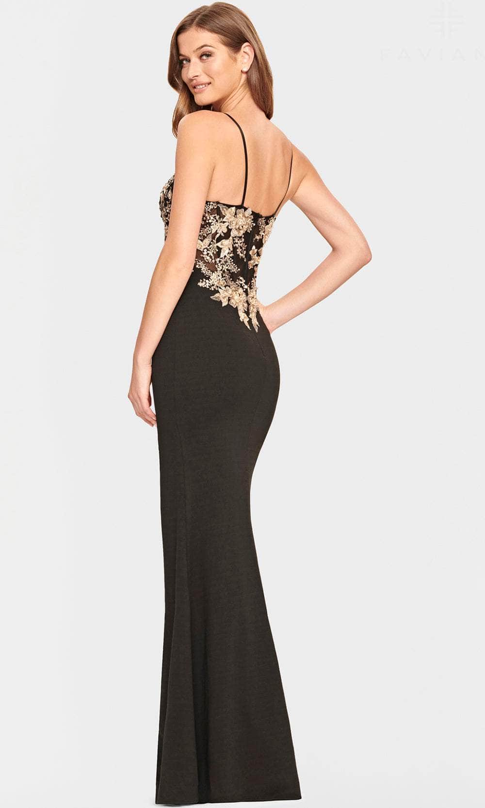 Faviana S10853 Prom Dress - Black/Gold | NewYorkDress Faviana S10853 Prom Dress - Black/Gold | NewYorkDress