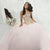 Fiesta Gowns - 56286 Strapless Gilded Lace Corset Ballgown Special Occasion Dress 0 / Pink/Gold