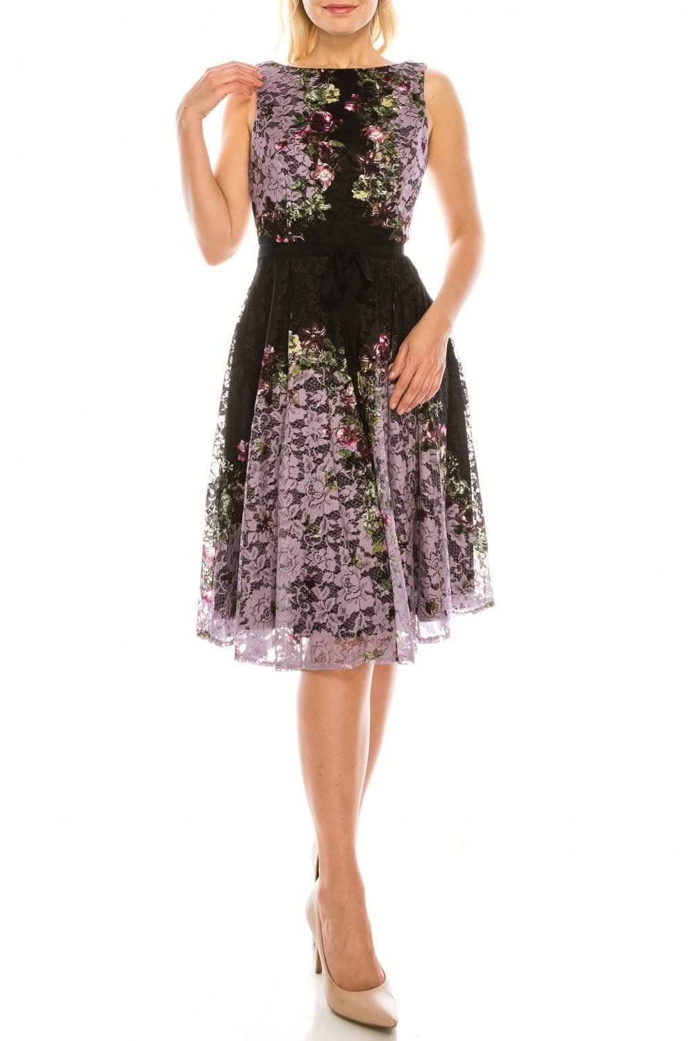 Gabby Skye - 57369MG Sleeveless Floral Print Lace A-Line Dress Couture Candy Gabby Skye - 57369MG Sleeveless Floral Print Lace A-Line Dress Couture Candy