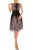 Gabby Skye - 57369MG Sleeveless Floral Print Lace A-Line Dress Cocktail Dresses 0 / Lavender Black
