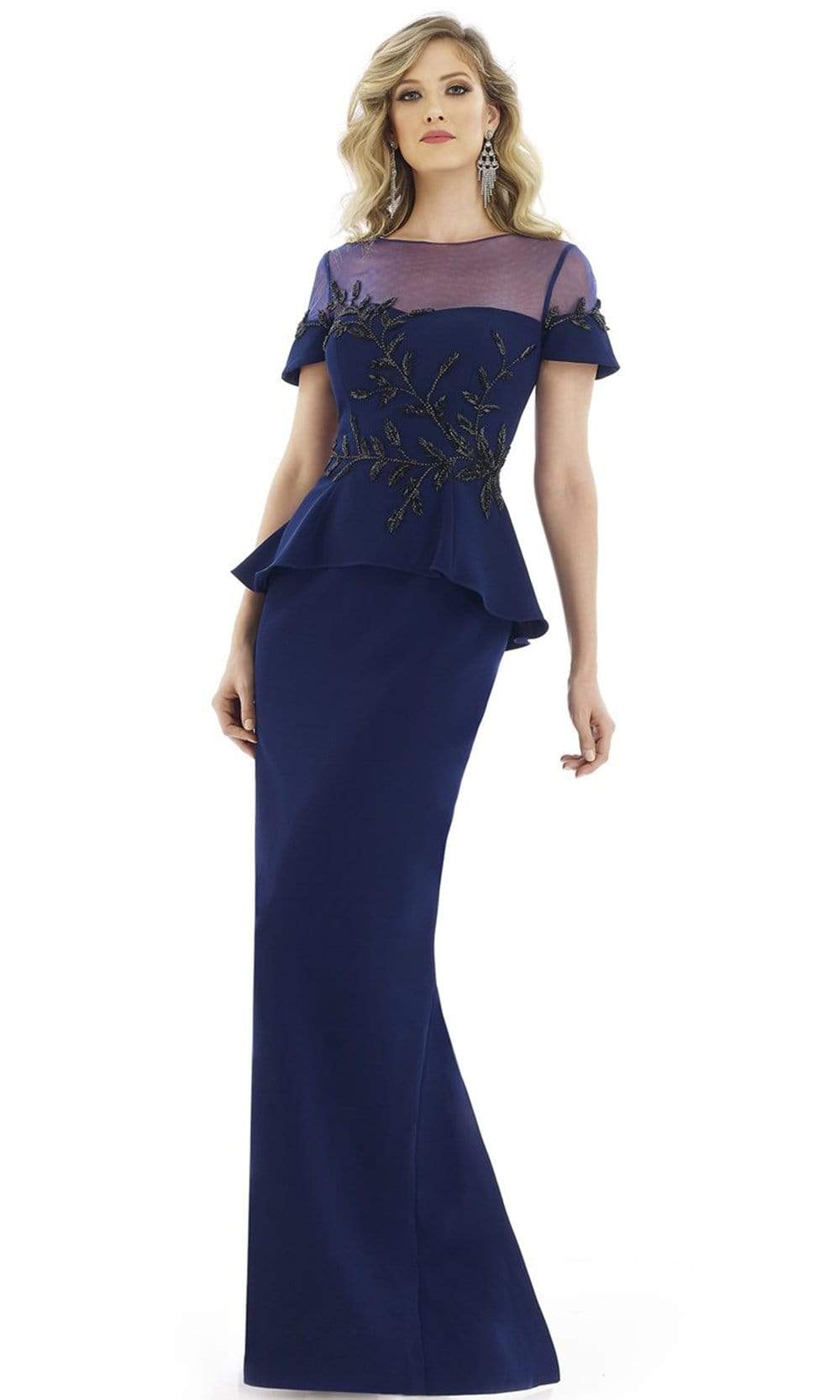 embellished peplum dress Bordeaux Sweetheart Neck Balloon Sleeve Illusion Corset Peplum Crystal Embellished Satin Overskirt Fishtail Evening Dress XL/42