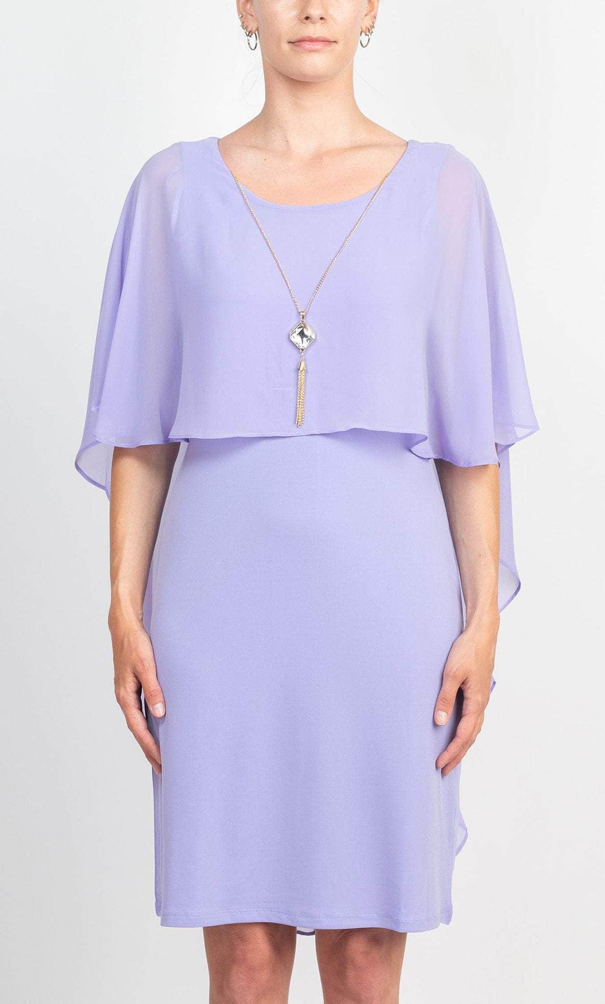 Glamour G0N180 - Scoop Neck Cape Accented Short Dress Couture Candy Glamour G0N180 - Scoop Neck Cape Accented Short Dress Couture Candy