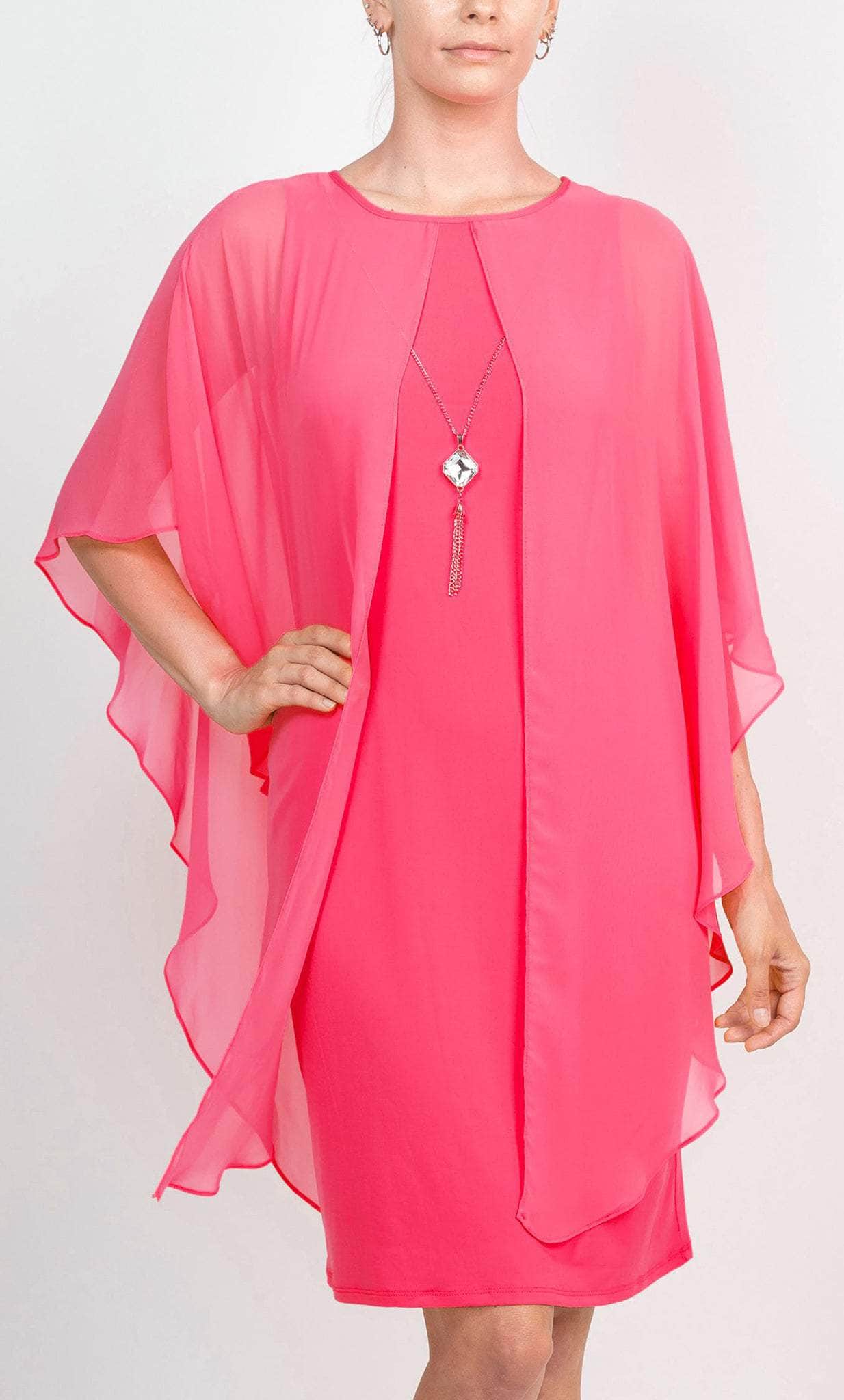 Glamour G0N406 - Cape Sleeve Sheath Formal Dress Couture Candy Glamour G0N406 - Cape Sleeve Sheath Formal Dress Couture Candy