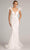 GLS by Gloria GL1983 - Feathered Glitter Mermaid Evening Dress Special Occasion Dress XS / White