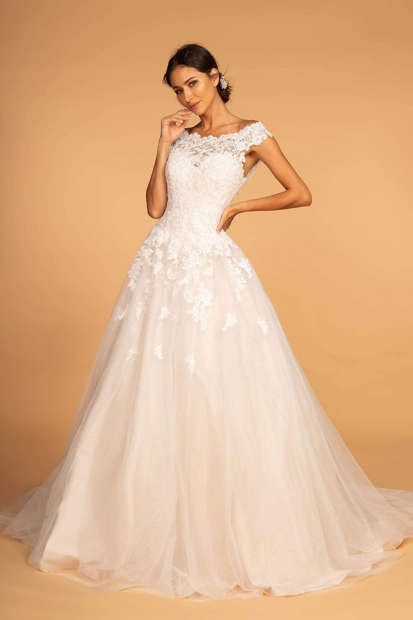 GLS by Gloria - GL2596 Scalloped Bateau Neck Lace Ballgown 3XL / Ivory/Cream - Shop GLS by Gloria Dresses On Couture Candy at CoutureCandy.com GLS by Gloria - GL2596 Scalloped Bateau Neck Lace Ballgown 3XL / Ivory/Cream - Shop GLS by Gloria Dresses On Couture Candy at CoutureCandy.com