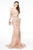 GLS by Gloria - GL2889 Plunging Floral Embroidered Mermaid Gown Pageant Dresses XS / Dusty Rose