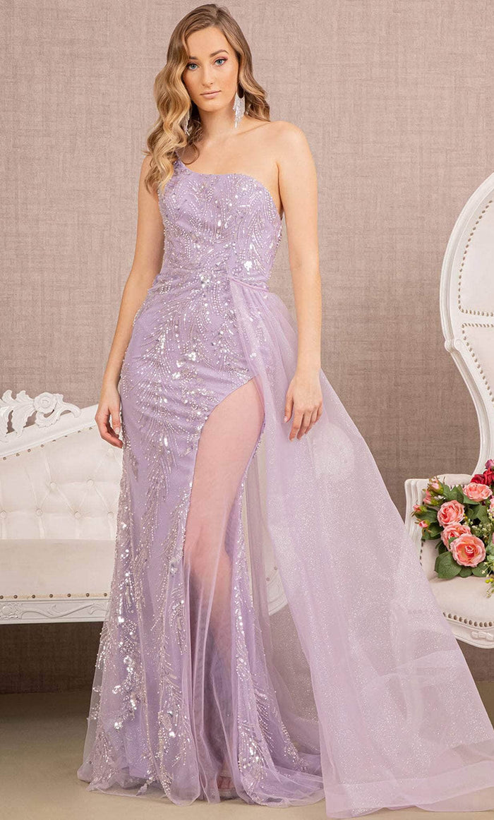 GLS by Gloria GL3116 - Side Tulle Overskirt Prom Gown Special Occasion Dress XS / Lilac