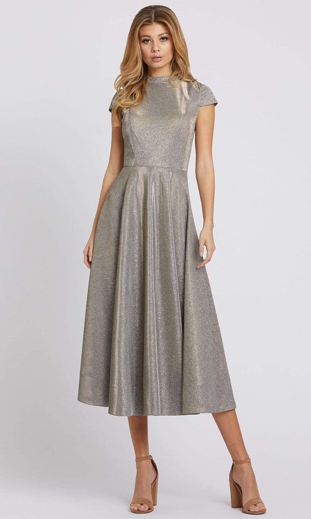 Ieena Duggal - 26151 Tea Length Metallic Glitter A-Line Dress Couture Candy Ieena Duggal - 26151 Tea Length Metallic Glitter A-Line Dress Couture Candy