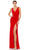 Ieena Duggal - 26513 V-Neck High Leg Slit Fitted Gown Evening Dresses