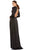 Ieena Duggal - 26524 Crystal Trim Long Sleeve High Slit A-Line Gown Evening Dresses