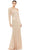 Ieena Duggal 26591 - One Shoulder Sequined Sheath Gown Special Occasion Dress 0 / Rose/Gold