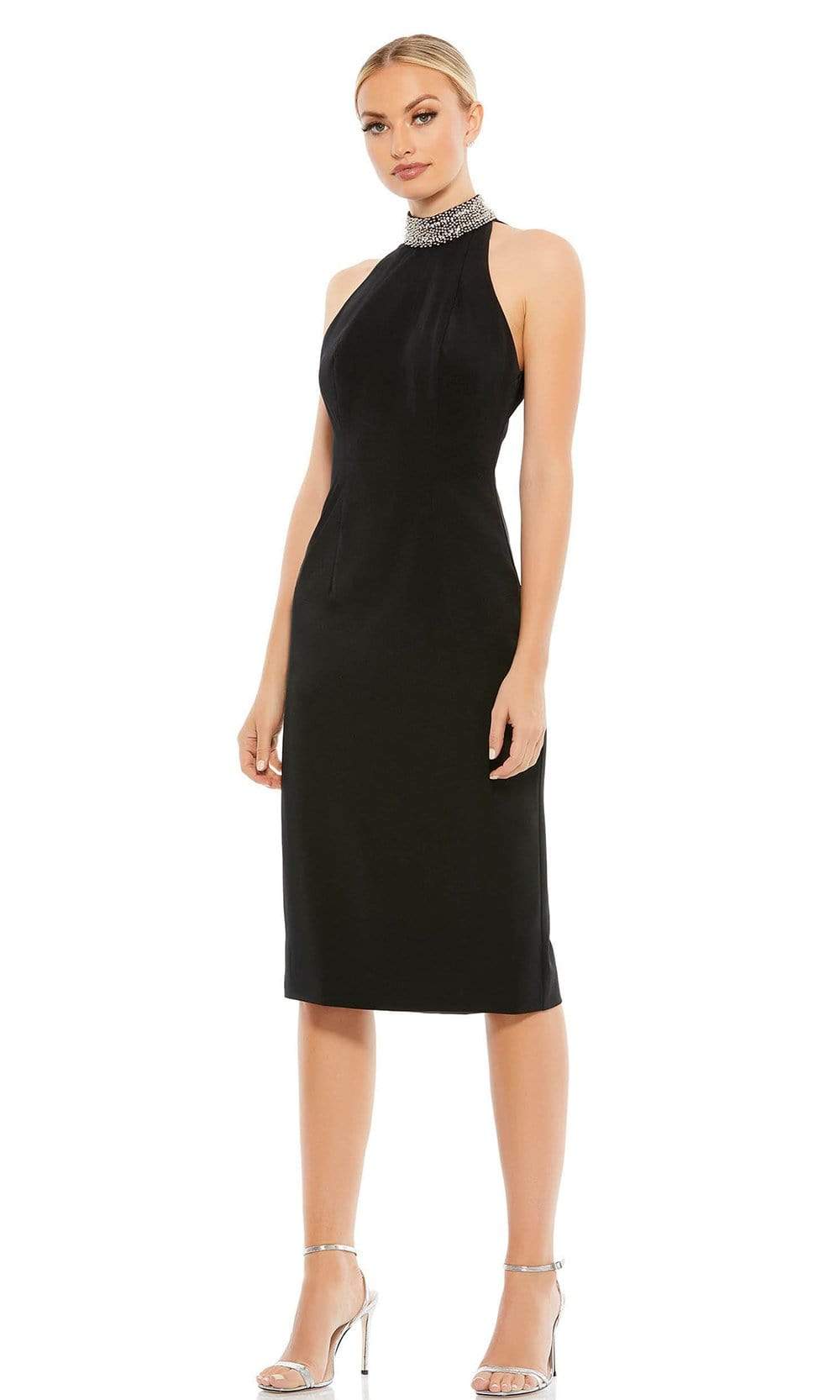 Ieena Duggal - 26682 High Neck Midi Formal Dress Ieena Duggal - 26682 High Neck Midi Formal Dress