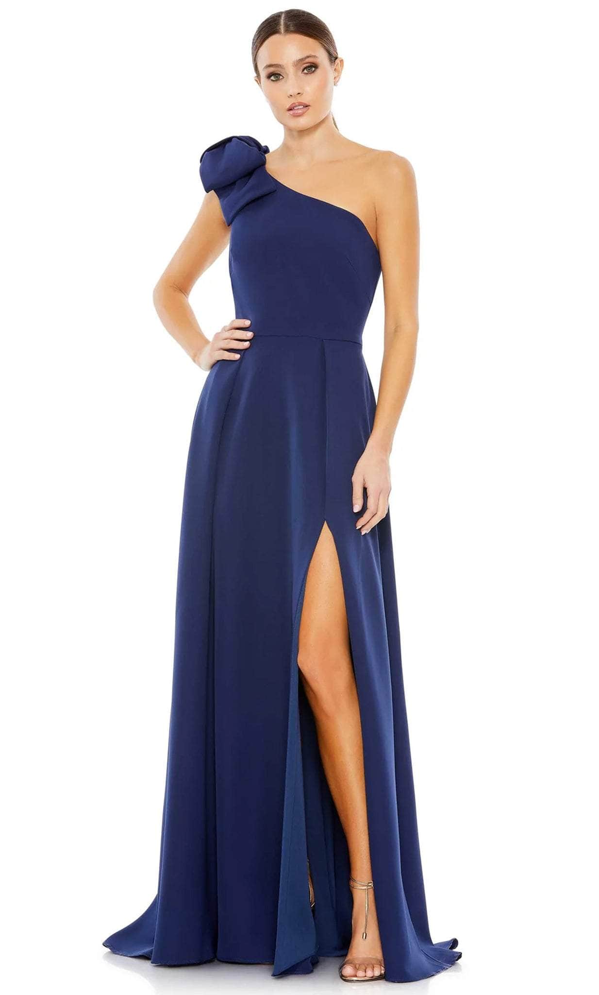 Ieena Duggal 26989 - Bow Accented One Sleeve Prom Dress Couture Candy Ieena Duggal 26989 - Bow Accented One Sleeve Prom Dress Couture Candy